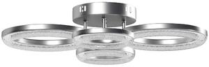 HOMCOM LED Ceiling Light, Modern 4 Rings Ceiling Lamp with Wall Switch Control, 40W 4350lm Flush Mount Ceiling Light with 3500K/4500K/6000K Colour Temperatures for Living Room, Bedroom, Silver Tone