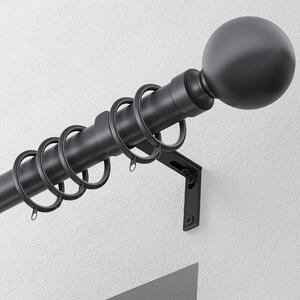 Ball 28mm Metal Curtain Pole Black