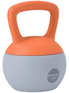 SPORTNOW Soft Kettlebell, 10kg Kettle Bell with Non-Slip Handle for Home Gym Weight Lifting and Strength Training, Orange and Grey