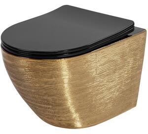 Toilet bowl Rea Carlo Mini Tornado Black Brush Gold