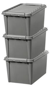 SmartStore Recycled 47L Set of 3 Boxes, Grey