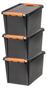 SmartStore Pro 50L Set of 3 Boxes, Black & Orange