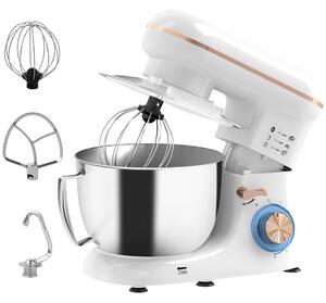 HOMCOM 1300W Kitchen Stand Mixer, with Accessories - White