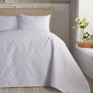 Serene Butterfly Garden White Bedspread 230cm x 200cm