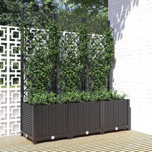 Garden Planter with Trellis Black 120x40x136 cm PP