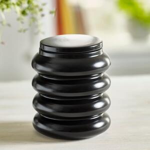 Ribbed Speckle Glaze Canister Olive