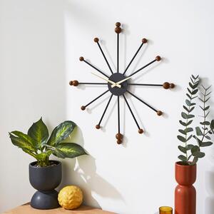 Elements Sputnik Wood Effect Wall Clock