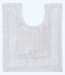 Homescapes Luxury Reversible White 100% Cotton Pedestal Mat, 50 x 55 cm, Machine Washable, Super Absorbent, Soft and Hand-Tufted, Eco Friendly