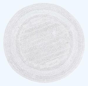 Homescapes Luxury Reversible White Round 100% Cotton Bath Mat, 80 cm Round, Machine Washable, Super Absorbent, Soft and Tufted, Eco Friendly