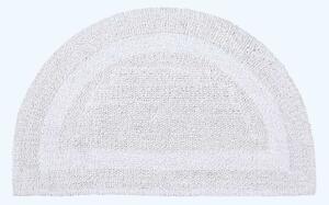 Homescapes Luxury Reversible White Semi-Circle Cotton Bath Mat, 50 x 80 cm, Machine Washable, Super Absorbent, Soft and Tufted, Eco Friendly