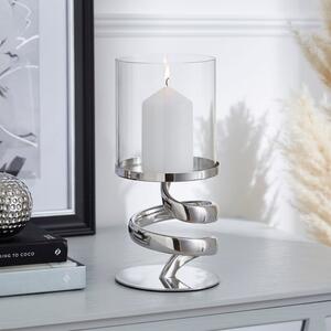 Cortez Chrome Hurricane Candle Holder