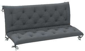 Outsunny 3 Seater Outdoor Chair Cushions, Garden Bench Cushion W/ Back and Ties for Indoor and Outdoor Use, 98 x 150 cm, Dark Grey Aosom UK