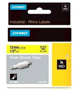 Laminated Tape for Labelling Machines Dymo ID1-12 Yellow Black 12 mm x 1,5 m