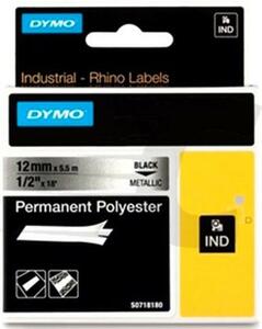 Laminated Tape for Labelling Machines Dymo ID1-12 Black Silver 12 mm x 5,5 m