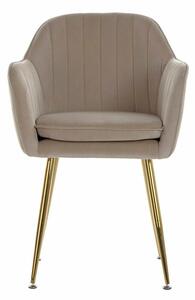 Chair DKD Home Decor 56 x 60 x 85 cm Beige Golden Metal