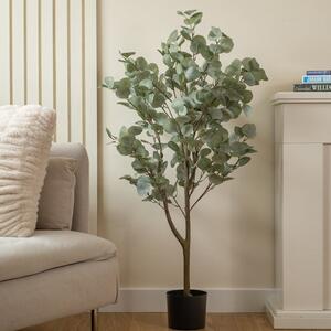 Artificial Eucalyptus Tree in Black Plant Pot