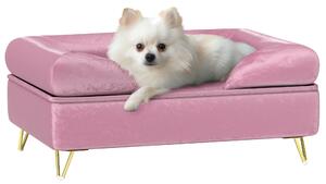 PawHut Cat Sofa Pet Couch w/ Removable Backrest, Soft Cushion, Washable Cover, for Small and Medium Sized Dogs, Pink