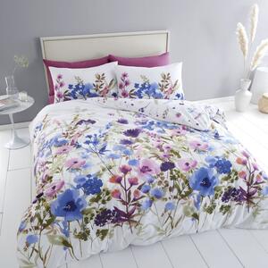 Catherine Lansfield Countryside Floral Reversible White Duvet Cover & Pillowcase Set