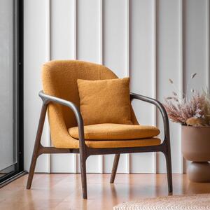 Aurora Fabric Wooden Arm Accent Chair