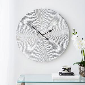 Ribbed Metal Wall Clock