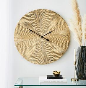 Ribbed Metal Wall Clock