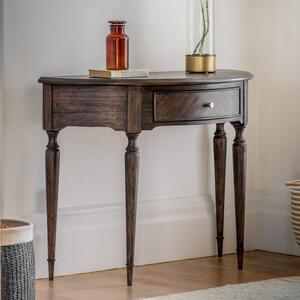 Matola Dark Wood Demi Lune Table