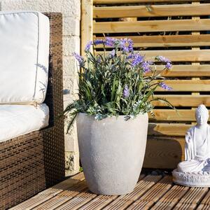 Artificial Lavender in Large Grey Plant Pot