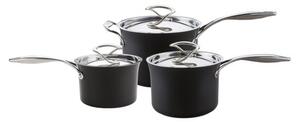 Circulon Style Non-Stick Hard Anodised Aluminium 3 Piece Saucepan Set