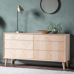 Manila 6 Drawer Chest, Light Wood