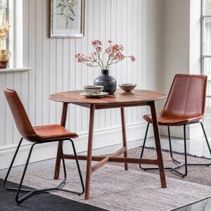 Mabie Walnut 4 Seater Round Dining Table