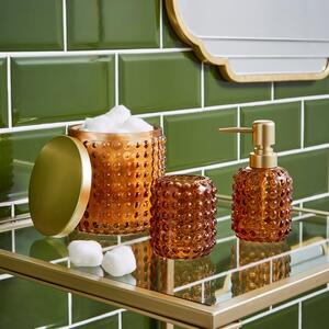 Amber Glass Bathroom Accessories Set