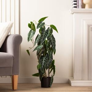 Artificial Climbing Caladium Plant in Black Plant Pot