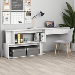 Corner Desk High Gloss White 200x50x76 cm Engineered Wood