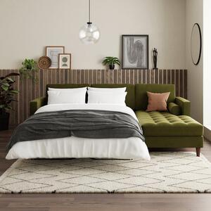 Zoe 4 Seater Corner Double Sofa Bed, Velvet