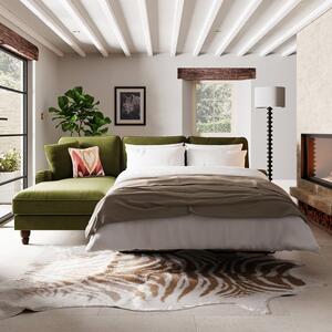 Beatrice Matte Velvet 4 Seater Corner Chaise Double Sofa Bed