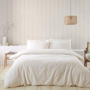 Catherine Lansfield Reversible Stripe 100% Brushed Cotton Duvet Cover & Pillowcase Set