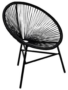 Durant Poly Rattan Garden Moon Chair In Black