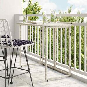Epping Rattan Garden Folding Dining Table In Light Grey
