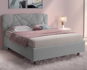 Poznan Fabric Ottoman Small Double Bed In Light Grey