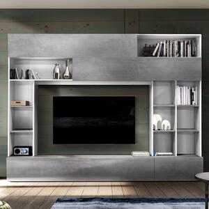 Pandora Wooden Entertainment Unit In White And Cement