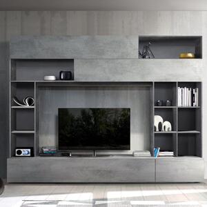 Pandora Wooden Entertainment Unit In Oxide And Cement