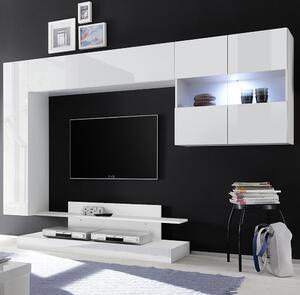 Iris High Gloss Wall Entertainment Unit In White
