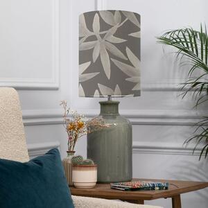 Elspeth Grey Table Lamp with Silverwood Shade