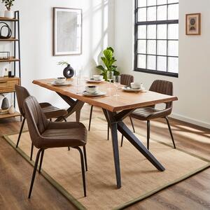 Oadby 6 Seater Rectangular Live Edge Dining Table, Acacia Wood