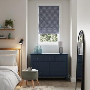 Diamond Spot Navy Blackout Roman Blind