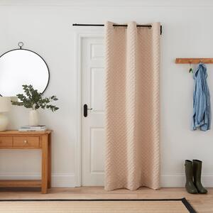 Padded Corduroy Eyelet Curtain Natural