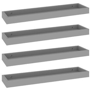 Loggia Wall Shelves 4 pcs Grey 60x15x4 cm MDF