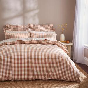 Portloe Woven Gingham Duvet Cover & Pillowcase Set Natural