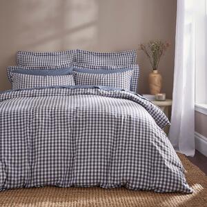 Portloe Woven Gingham Duvet Cover & Pillowcase Set Folkstone Blue