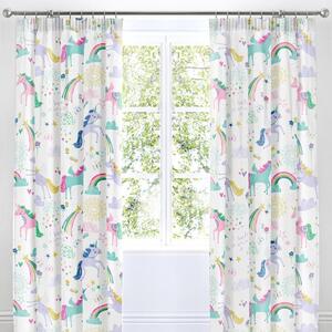 Rainbow Unicorn Multicoloured Pencil Pleat Curtains